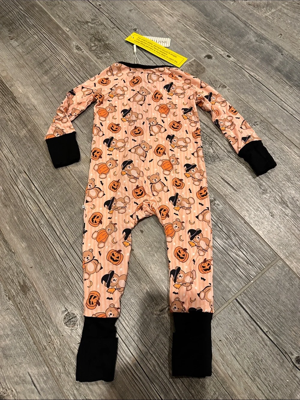 Caden Lane Halloween Beary Scary Bamboo Convertible Zip Romper Pajama NWT